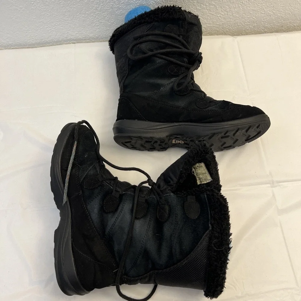 Kamik Icelyns Snow‎ Winter Boots Womens Sz 6 Black Waterproof -22 Rating Lace Up